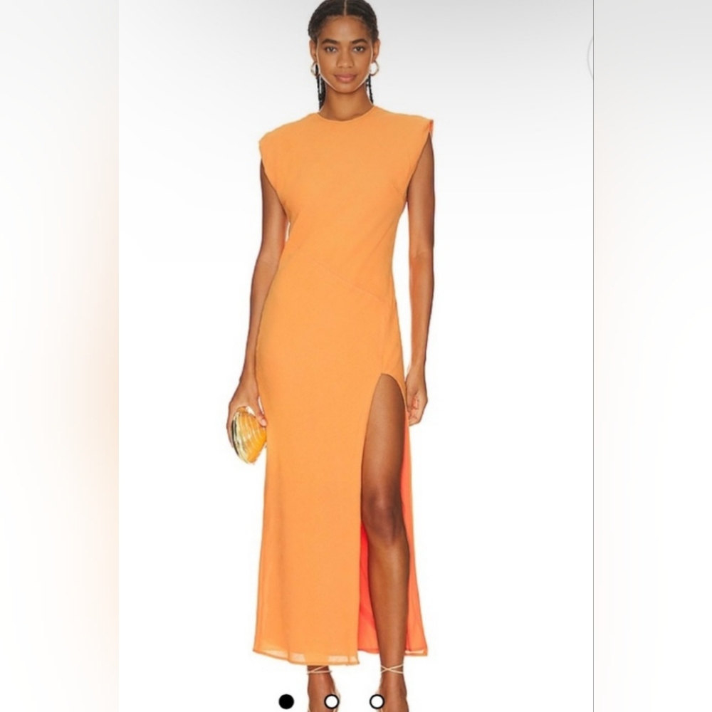 Pfeiffer Kali long dress with slit in Tangerine size XXL